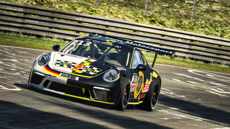 Coche porsche en pista