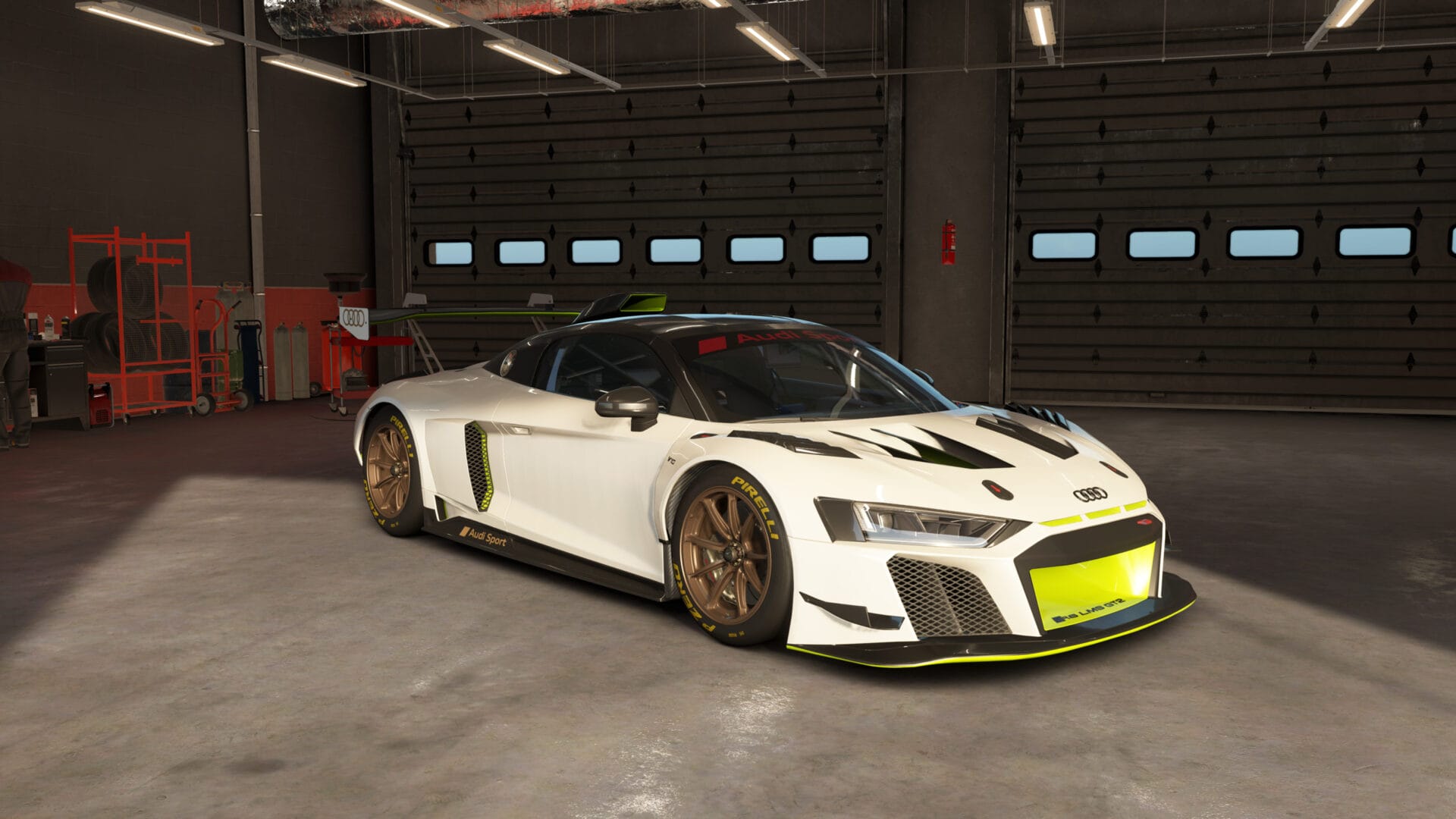 Audi R8 LMS GT2 en el taller de Assetto Corsa EVO Audi R8 LMS GT2 en Assetto Corsa EVO actualización 0.9