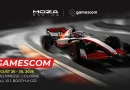 Monoplaza de carreras anunciando la presencia de Moza Racing en Gamescom