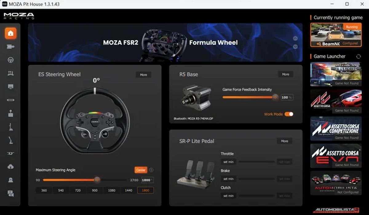 Configuracion Force Feedback Moza Racing en simracing