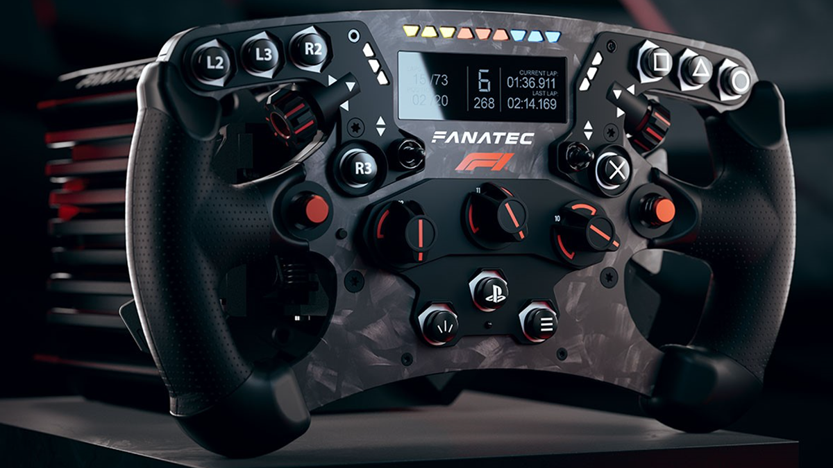 Vista frontal del aro ClubSport F1 V3 montado en la base Direct Drive